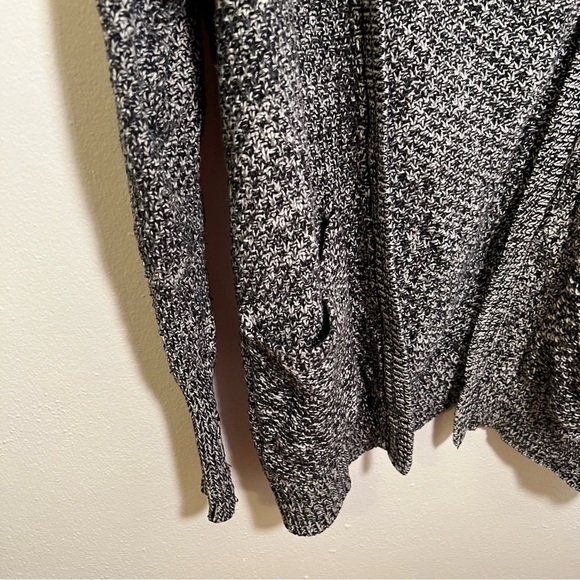 Abercrombie & Fitch Open Front Cardigan Marled Black White L - Picture 4 of 11